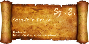 Szitár Erika névjegykártya